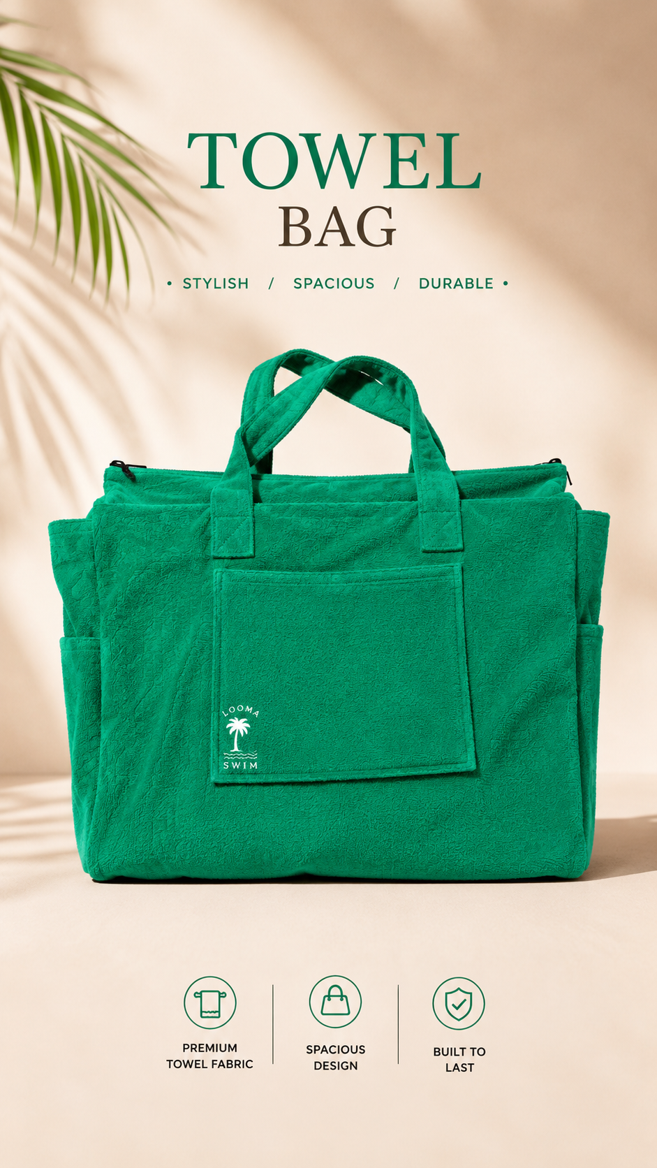 Emerald Terry Resort Bag - Loomaswim.com