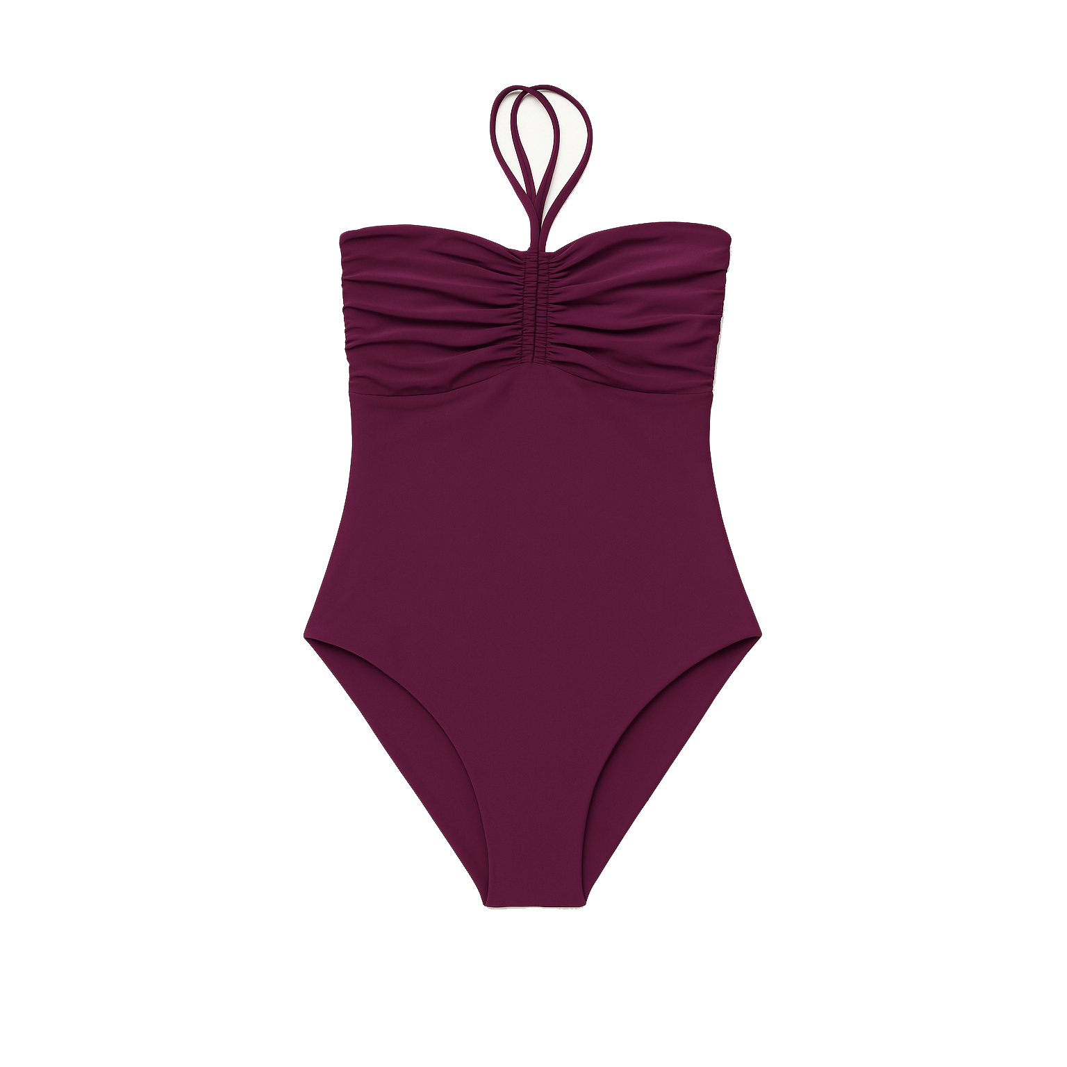 Berry Burgundy Sunset Strapless One - Piece & Women Swim Shorts - Loomaswim.com