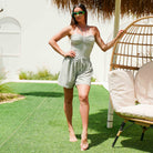 Cloud Grey Swimsuit – Strapless One - Piece & Women Swim Shorts - Loomaswim.com