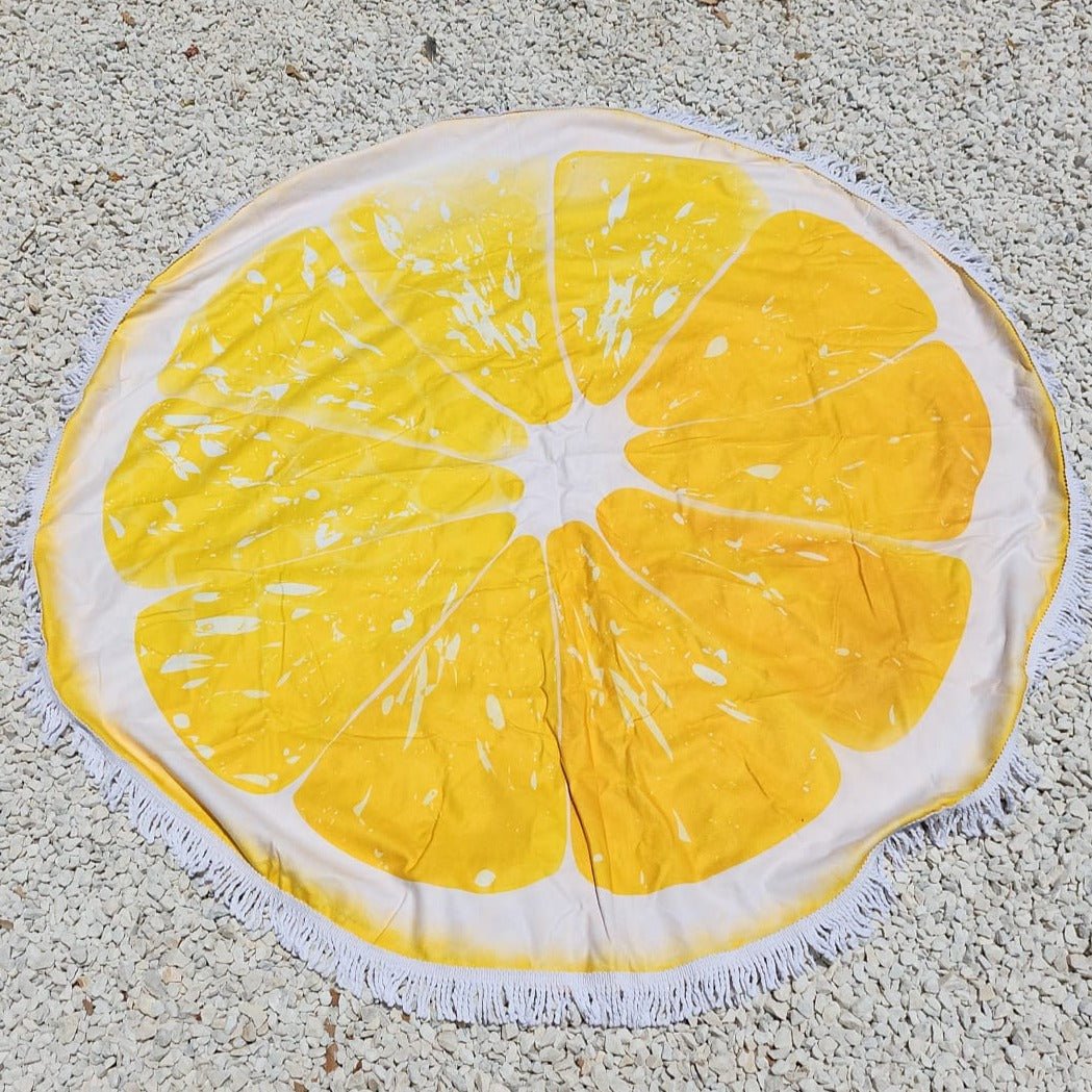 Orange Beach Round Microfiber Towel - Loomaswim.com