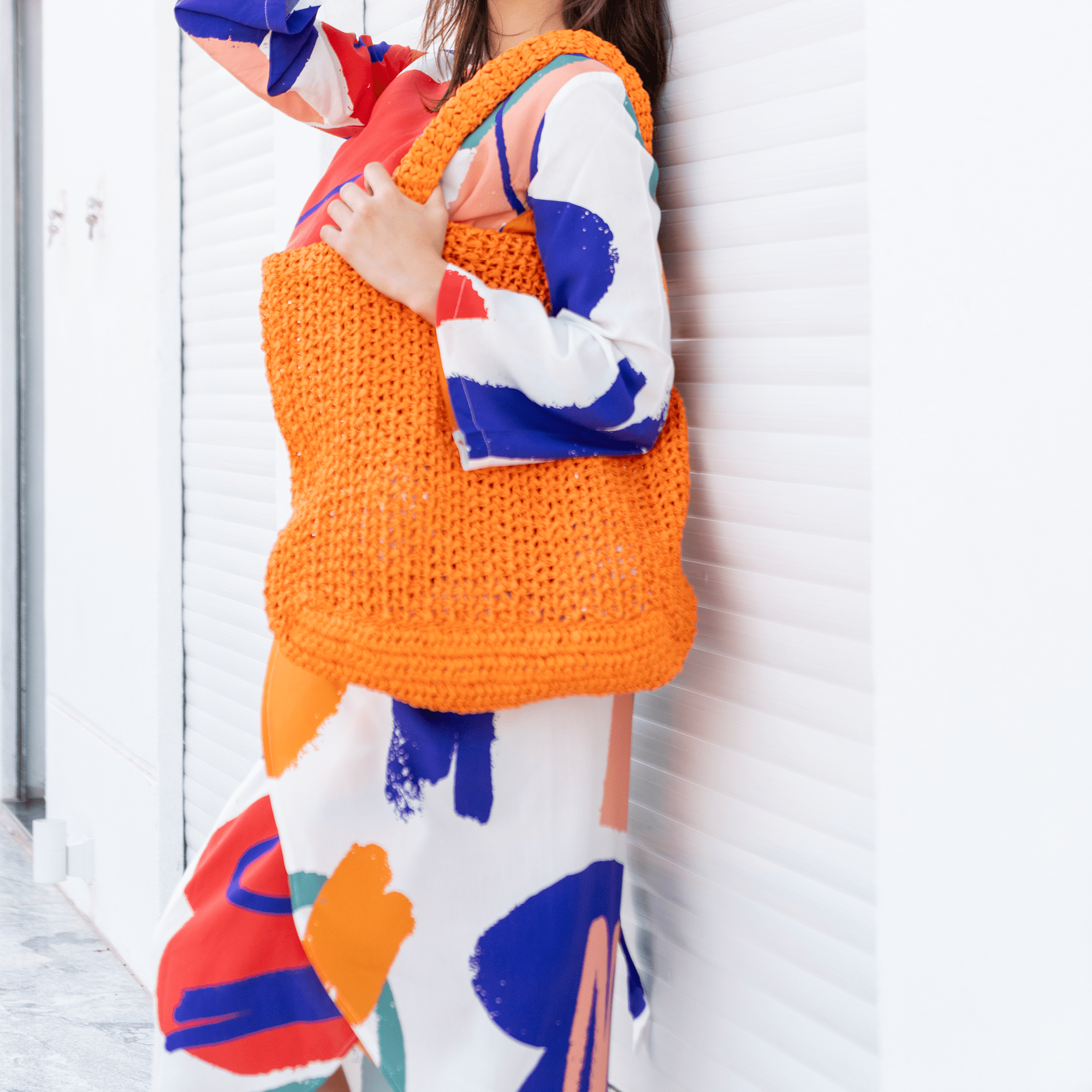 Vibrant Vogue: 2 - Piece Blouse and Skirt Set - Colorful Modern Pattern - Loomaswim.com