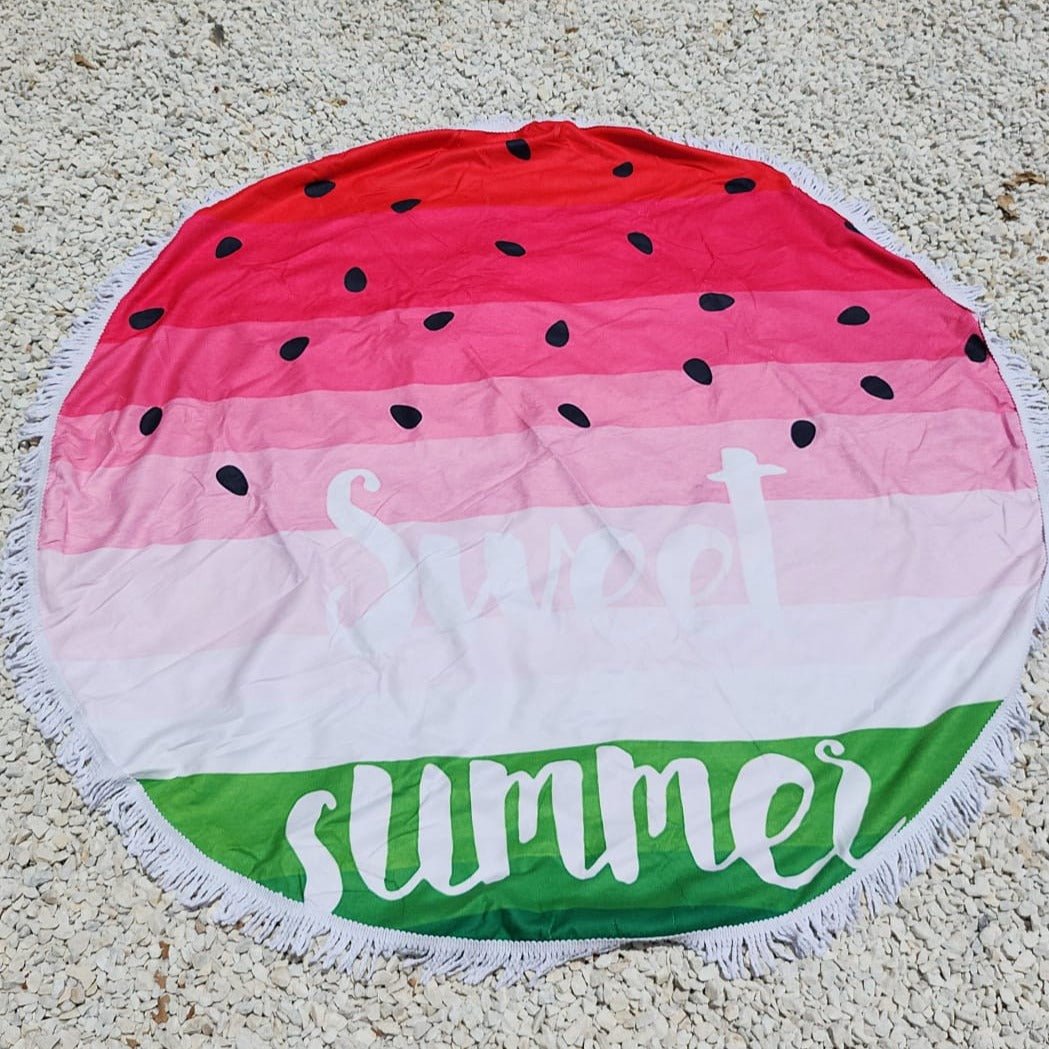 Watermelon Round Beach Towel - Loomaswim.com