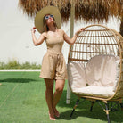 Beach Sands One - Piece & Women Swim Shorts Set - Loomaswim.com