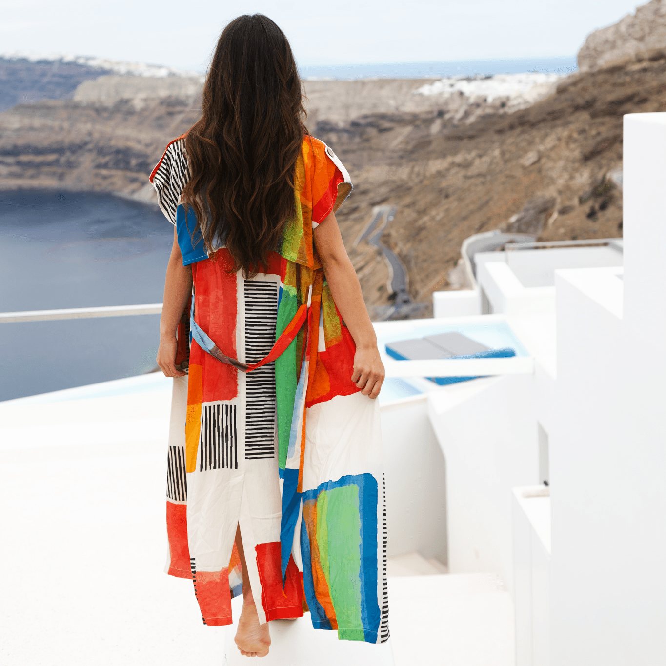 Orange 2 - Piece Resort Set – Skirt & Kimono | Free Size - Loomaswim.com
